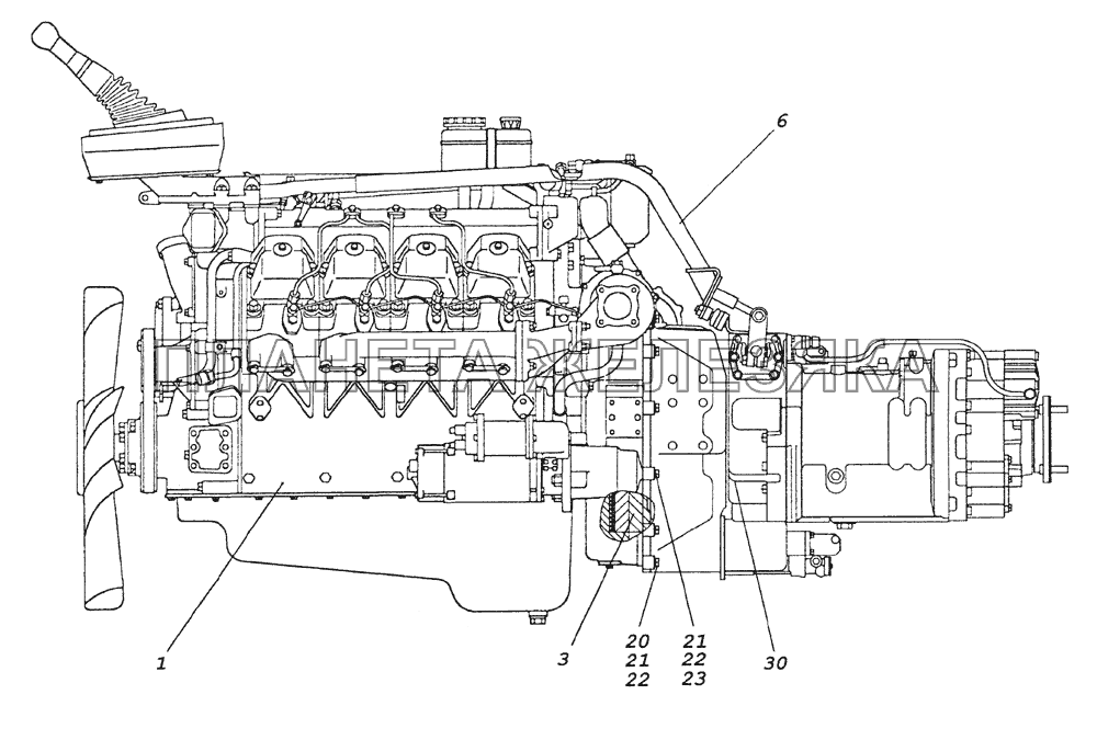 740.51-1000301-90 Агрегат силовой КамАЗ-6522 (Euro-2, 3)